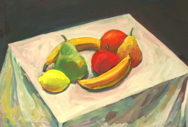 Painting titled "Nature morte aux fr…" by Atelier N N . Art Store By Nat, Original Artwork, Acrylic