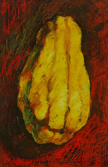 Peinture intitulée "Courge jaune 1" par Atelier N N . Art Store By Nat, Œuvre d'art originale, Gouache