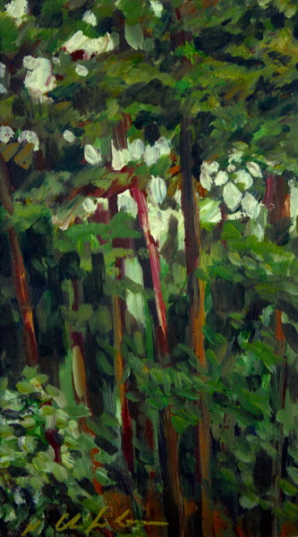 Painting titled "Into the wood 10" by Atelier N N . Art Store By Nat, Original Artwork, Acrylic