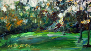 Painting titled "Into The Park 2" by Atelier N N . Art Store By Nat, Original Artwork, Acrylic