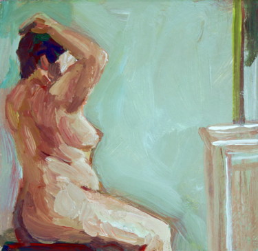 Painting titled "Daily. Nude in fron…" by Atelier N N . Art Store By Nat, Original Artwork, Acrylic