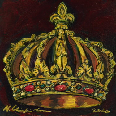 Painting titled "Couronne d'Henri IV" by Atelier N N . Art Store By Nat, Original Artwork, Acrylic