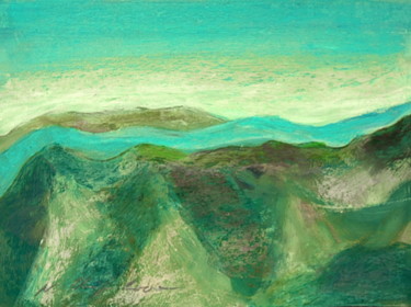 Schilderij getiteld "Alpes, Peira-Cava 1" door Atelier N N . Art Store By Nat, Origineel Kunstwerk, Gouache