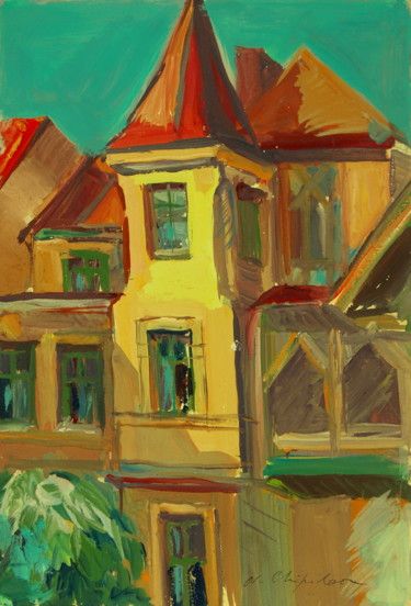 Painting titled "Lviv 1" by Nathalia Chipilova, Original Artwork, Gouache