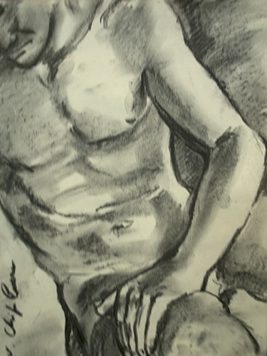 Drawing titled "Heracles 1" by Atelier N N . Art Store By Nat, Original Artwork, Charcoal