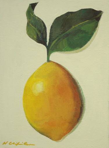 Peinture intitulée "Just a lemon" par Atelier N N . Art Store By Nat, Œuvre d'art originale, Acrylique