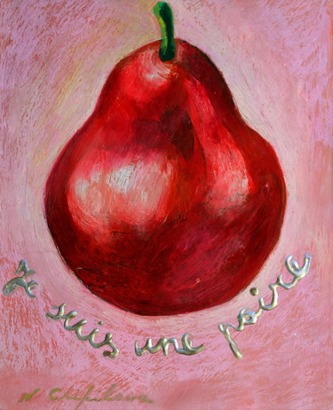 Painting titled "Je suis une poire" by Atelier N N . Art Store By Nat, Original Artwork, Acrylic