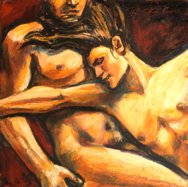 Painting titled "Castor et Pollux" by Atelier N N . Art Store By Nat, Original Artwork, Acrylic