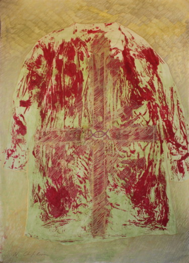 Peinture intitulée "Red Green Gold Holy…" par Atelier N N . Art Store By Nat, Œuvre d'art originale, Acrylique