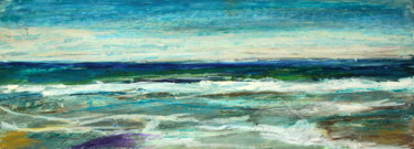 Painting titled "Au bord, 39x14 cm" by Atelier N N . Art Store By Nat, Original Artwork, Acrylic