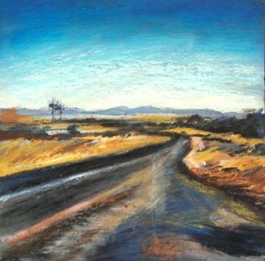 Painting titled "Road 1" by Atelier N N . Art Store By Nat, Original Artwork, Acrylic