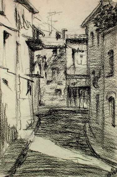 Drawing titled "Ruelle d'Avignon" by Nathalia Chipilova, Original Artwork, Pencil