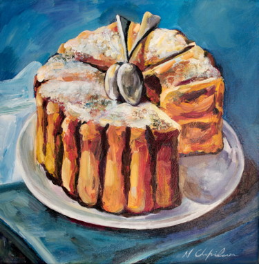 Painting titled "Cake" by Atelier N N . Art Store By Nat, Original Artwork, Acrylic