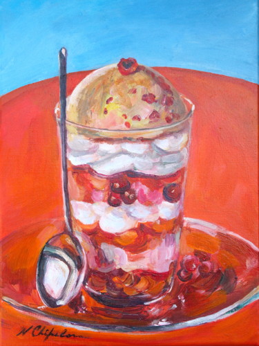 Painting titled "Dessert aux Fruites…" by Atelier N N . Art Store By Nat, Original Artwork, Acrylic Mounted on Wood Stretche…