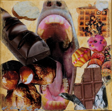 Collages titled "Gourmandise" by Atelier N N . Art Store By Nat, Original Artwork, Collages