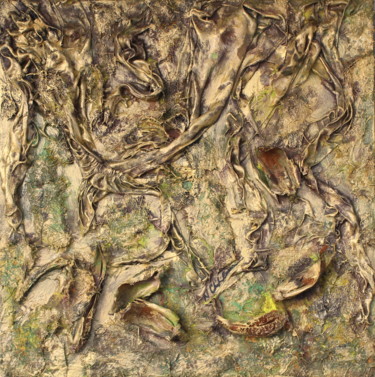 Peinture intitulée "Golden Tree, roots…" par Nathalia Chipilova, Œuvre d'art originale, Acrylique