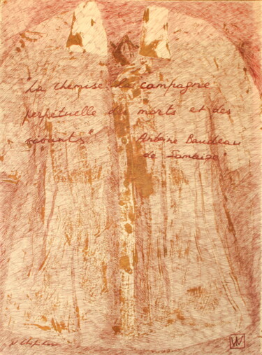 Dibujo titulada "Chemise Perpétuelle" por Atelier N N . Art Store By Nat, Obra de arte original, Bolígrafo