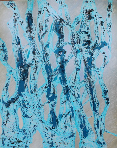 Рисунок под названием "Ice Tree 1" - Atelier N N . Art Store By Nat, Подлинное произведение искусства, Шариковая ручка