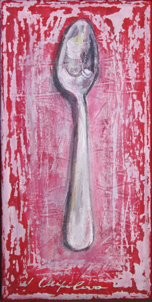 Peinture intitulée "Little Spoon on Old…" par Atelier N N . Art Store By Nat, Œuvre d'art originale, Acrylique Monté sur Châ…