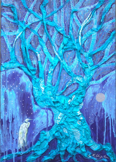 Картина под названием "Aztlan" - Atelier N N . Art Store By Nat, Подлинное произведение искусства, Акрил Установлен на Дерев…
