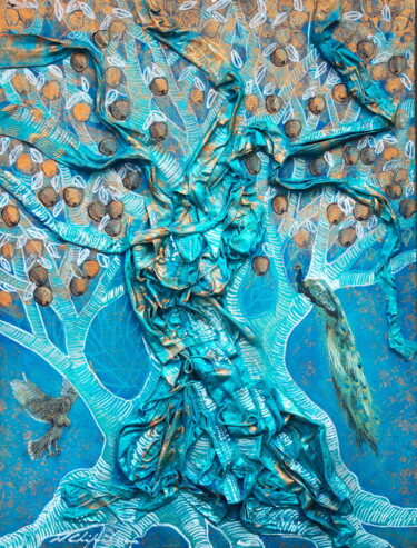 Peinture intitulée "Jardin des Hespérid…" par Nathalia Chipilova, Œuvre d'art originale, Acrylique Monté sur Châssis en bois