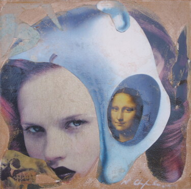 Collages titled "The Look" by Atelier N N . Art Store By Nat, Original Artwork, Acrylic Mounted on Wood Stretcher frame