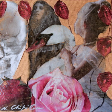 Collages titulada "Le Lac des Cygnes" por Nathalia Chipilova, Obra de arte original, Acrílico Montado en Bastidor de camilla…