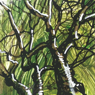 Pintura titulada "Chêne 1, 5x5 cm" por Nathalia Chipilova, Obra de arte original, Acrílico