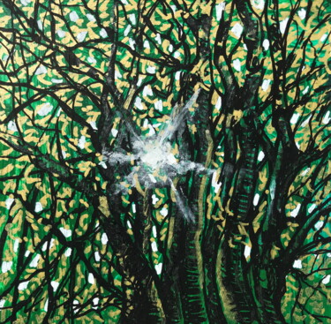 Pintura titulada "Chêne 3, 13x13cm" por Nathalia Chipilova, Obra de arte original, Acrílico