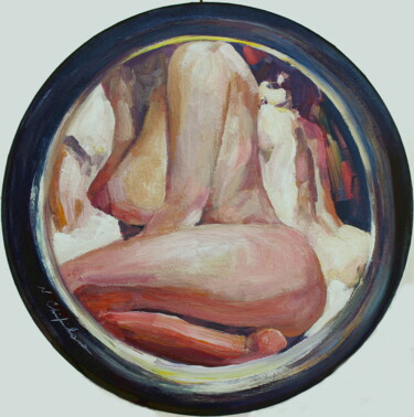 Schilderij getiteld "Round 2, Peephole (…" door Atelier N N . Art Store By Nat, Origineel Kunstwerk, Acryl