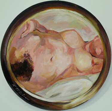 Pittura intitolato "Round 3, Peephole (…" da Atelier N N . Art Store By Nat, Opera d'arte originale, Acrilico