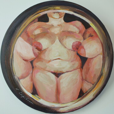 Pintura intitulada "Round 1 , Peephole…" por Atelier N N . Art Store By Nat, Obras de arte originais, Acrílico