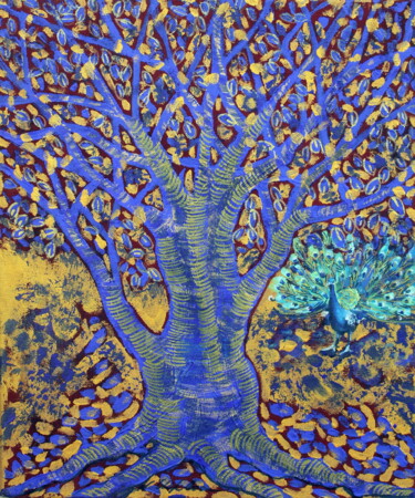Painting titled "Eden Tree 1" by Nathalia Chipilova, Original Artwork, Acrylic