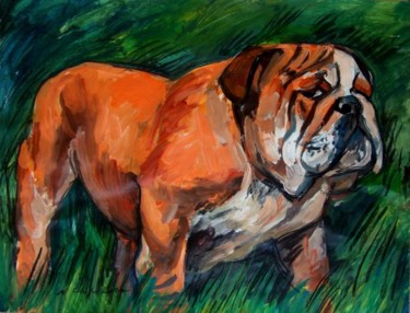 Painting titled "Bouldog" by Atelier N N . Art Store By Nat, Original Artwork, Acrylic