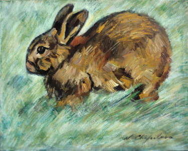 Painting titled "Lapin Brun 40x50cm" by Atelier N N . Art Store By Nat, Original Artwork, Acrylic