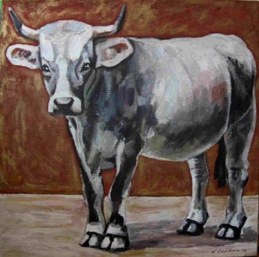 Peinture intitulée "Vache sacrée" par Atelier N N . Art Store By Nat, Œuvre d'art originale, Huile