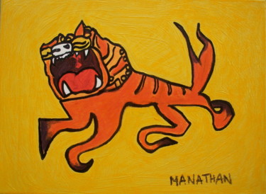 Peinture intitulée "Tigre" par Atelier N N . Art Store By Nat, Œuvre d'art originale, Acrylique