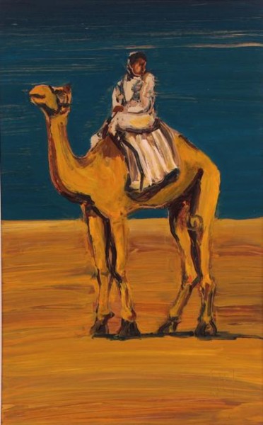 Painting titled "Jeune bedouin" by Atelier N N . Art Store By Nat, Original Artwork, Oil