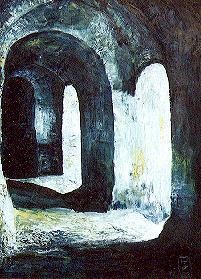 Pintura intitulada "Chemin vers le bleu" por Atelier N N . Art Store By Nat, Obras de arte originais, Óleo Montado em Armaçã…