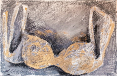 Painting titled "Soutien-gorge or au…" by Atelier N N . Art Store By Nat, Original Artwork, Acrylic