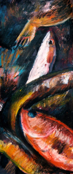 Pittura intitolato "Dead Fishes 1" da Nathalia Chipilova, Opera d'arte originale, Acrilico