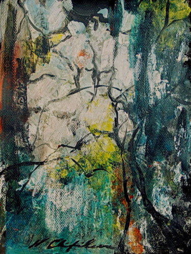 Painting titled "Blue forest 1" by Atelier N N . Art Store By Nat, Original Artwork, Acrylic