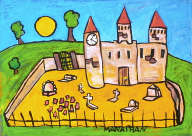 Painting titled "Le château" by Atelier N N . Art Store By Nat, Original Artwork, Acrylic