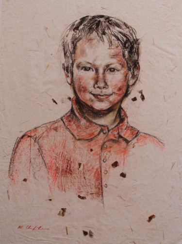 Dessin intitulée "Mon fils" par Atelier N N . Art Store By Nat, Œuvre d'art originale, Pastel