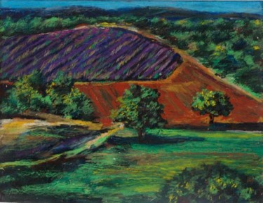 Painting titled "Plateau de Valensol" by Atelier N N . Art Store By Nat, Original Artwork, Acrylic