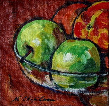 Peinture intitulée "Coupe de fruits" par Atelier N N . Art Store By Nat, Œuvre d'art originale, Acrylique