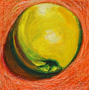 Peinture intitulée "Pomme jaune" par Nathalia Chipilova, Œuvre d'art originale, Acrylique