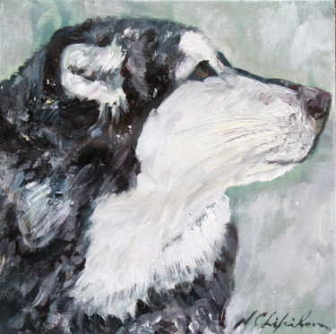 Painting titled "Husky" by Atelier N N . Art Store By Nat, Original Artwork, Acrylic