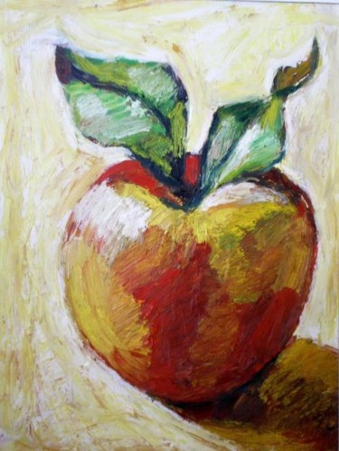 Peinture intitulée "Pomme" par Nathalia Chipilova, Œuvre d'art originale, Acrylique