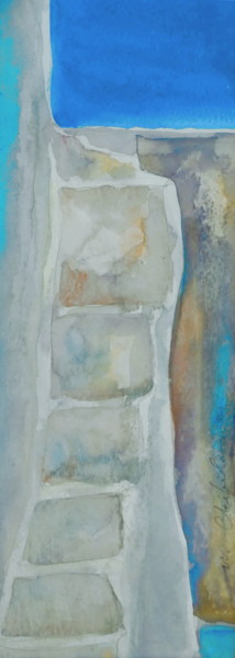 Pittura intitolato "Escalier" da Atelier N N . Art Store By Nat, Opera d'arte originale, Acquarello Montato su Cartone
